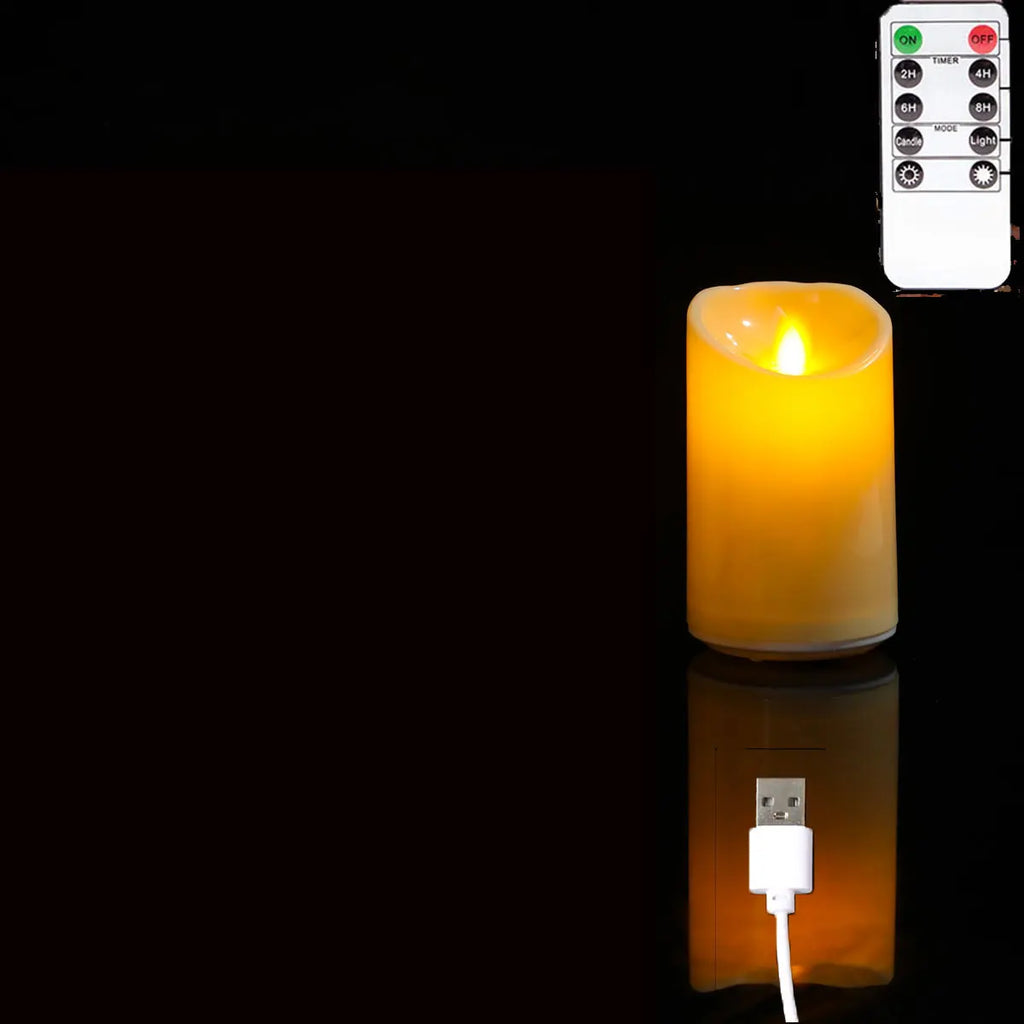 Bougies LED Flamme Vacillante FOYRA — Rechargeables USB, avec télécommande