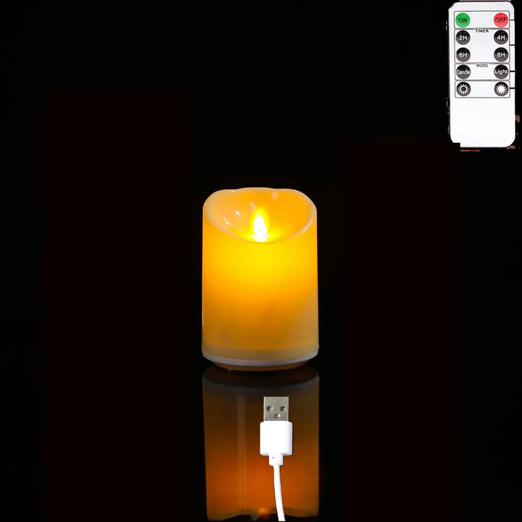 Bougies LED Flamme Vacillante FOYRA — Rechargeables USB, avec télécommande